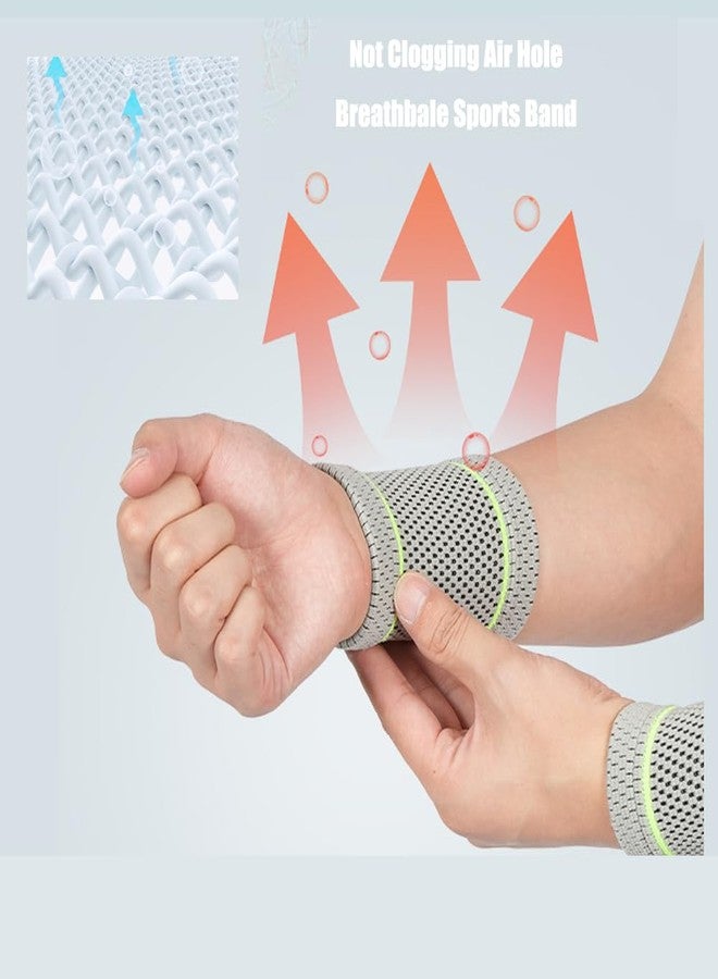 ZHENAN 2 Pack Breathable Sports Band for Men- Sweat Free Knit Wrist Band for Basketball, Badminton, Gym, Tennis, Volleyball - Flexible Joint Protection for Workouts - Image 3