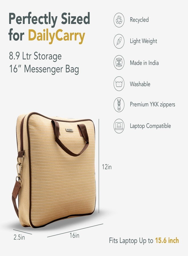 Handy Sleek Messenger Laptop Bag with Multiple Organisers | 15.6 Inch Laptop Office Bag for Men & Women | Handbags with Shoulder Straps | Business Briefcase Crossbody Bags (Beige Cream, 16x12x2.5) - Image 5