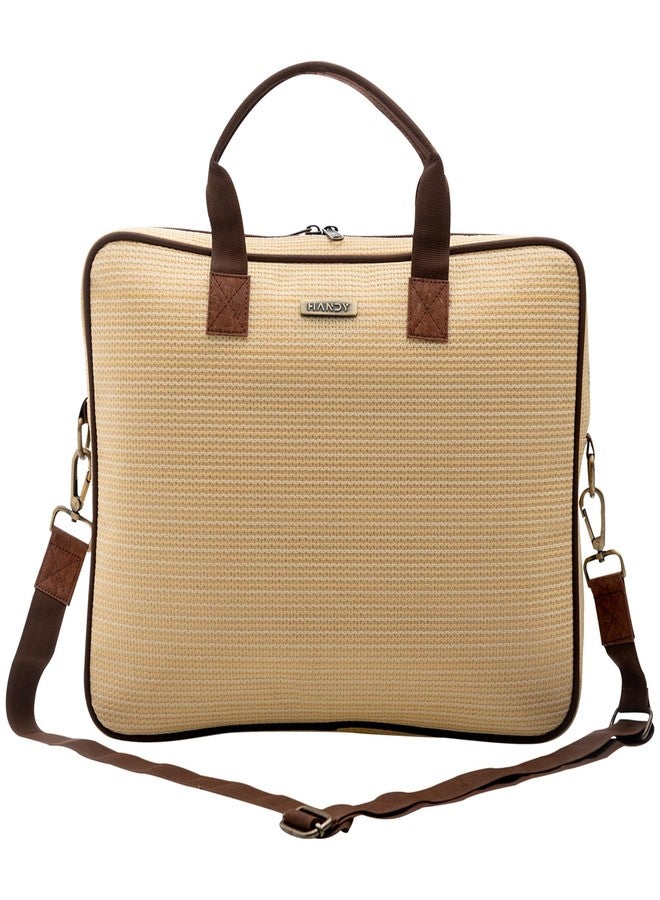 Handy Sleek Messenger Laptop Bag with Multiple Organisers | 15.6 Inch Laptop Office Bag for Men & Women | Handbags with Shoulder Straps | Business Briefcase Crossbody Bags (Beige Cream, 16x12x2.5) - Image 1