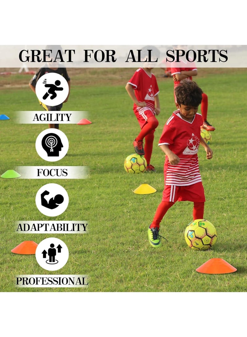 SYOSI Soccer Training Cones, Agility Marker Cones with Mesh Bag and Strap, Durable Sports Cones for Football Basketball Running Drills and Speed Training, Indoor Outdoor Practice Equipment, 25 Pack - Image 2