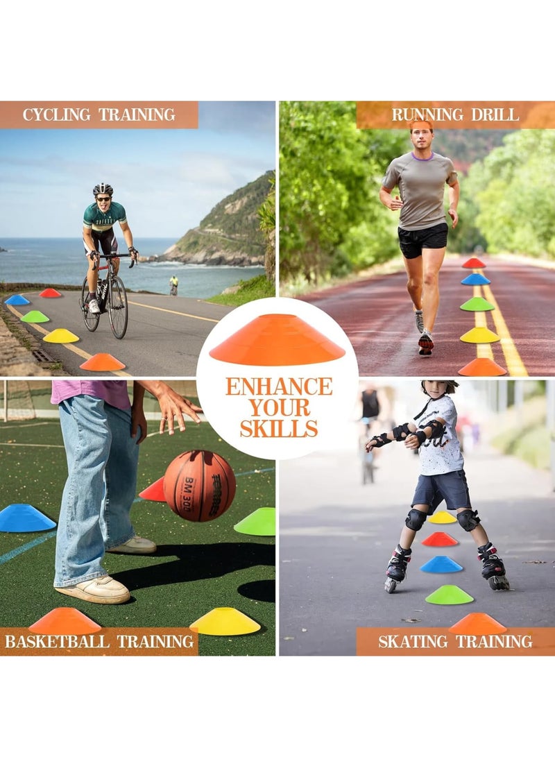 SYOSI Soccer Training Cones, Agility Marker Cones with Mesh Bag and Strap, Durable Sports Cones for Football Basketball Running Drills and Speed Training, Indoor Outdoor Practice Equipment, 25 Pack - Image 4