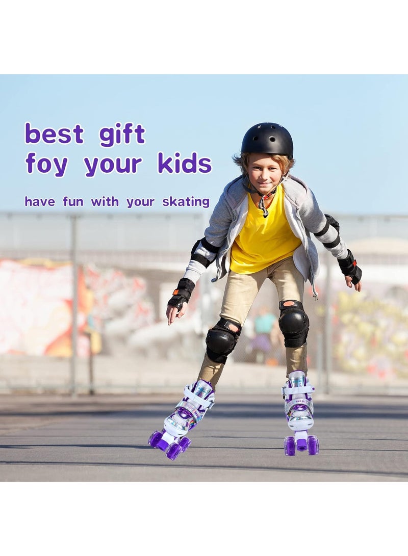 Loquat Girls Boys Adjustable Roller Skates Shoes with Fully Luminous PU Wheels Double Row Skates Shoes for Kids - Image 4