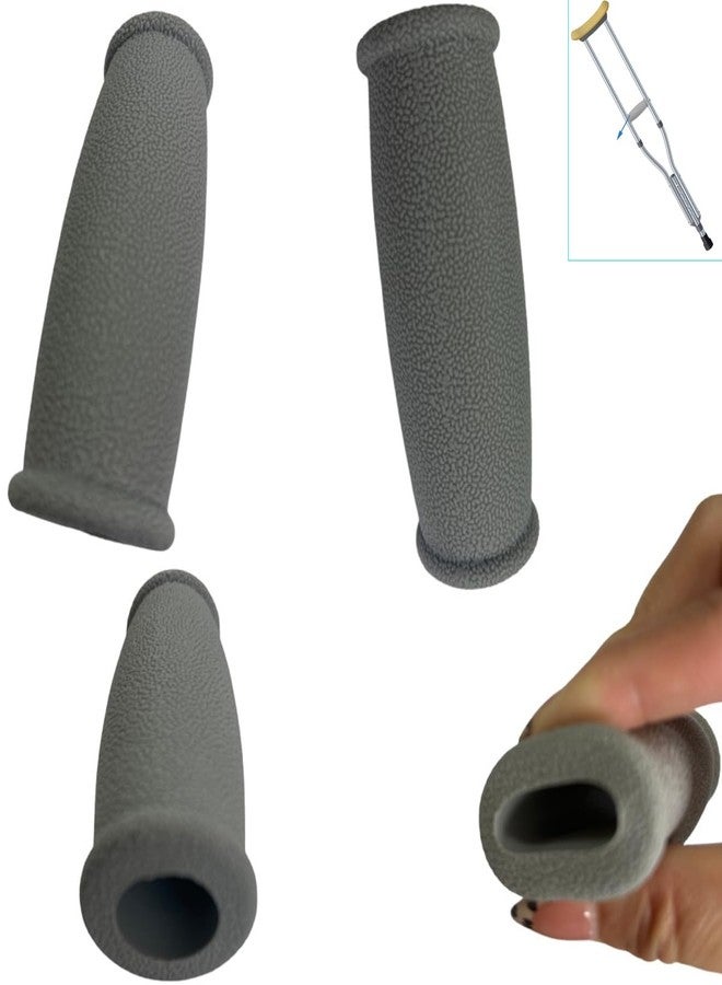 DraCra 4 Pack Crutch Hand Grips Replacement Universal Underarm Crutch Rubber Handgrips Handle Cover Pad for Underarm Crutches Offset Walking Arm Cane Aluminum Crutches Folding Canes - Image 1