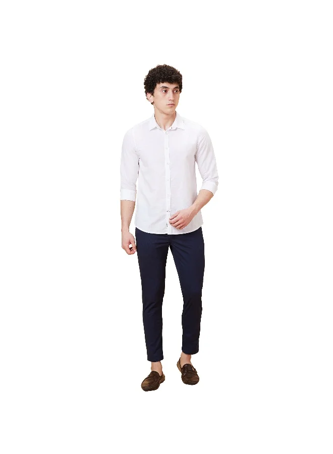 Being Human Mens Navy Cropped Fit Chinos