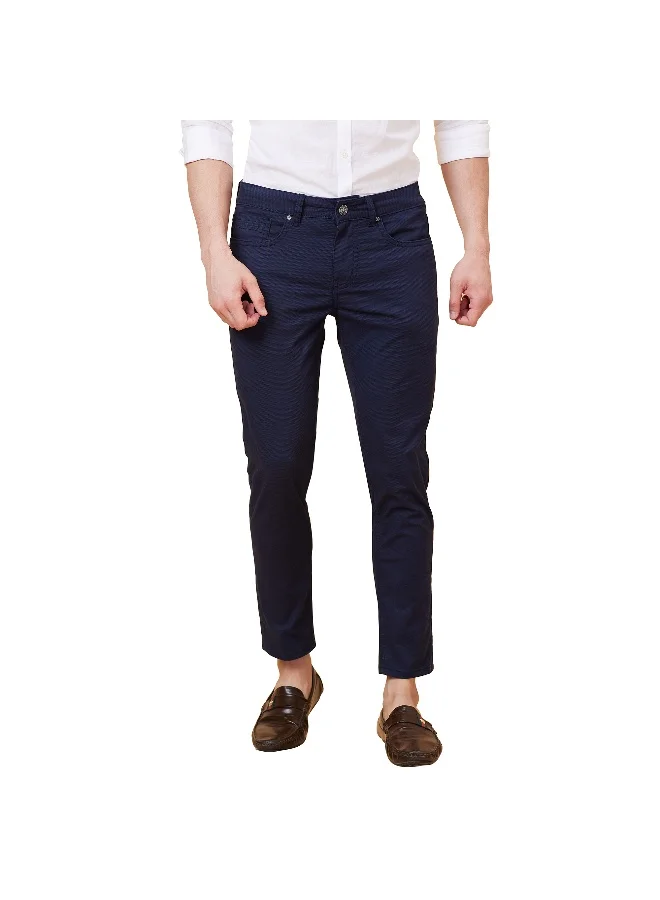 Being Human Mens Navy Cropped Fit Chinos