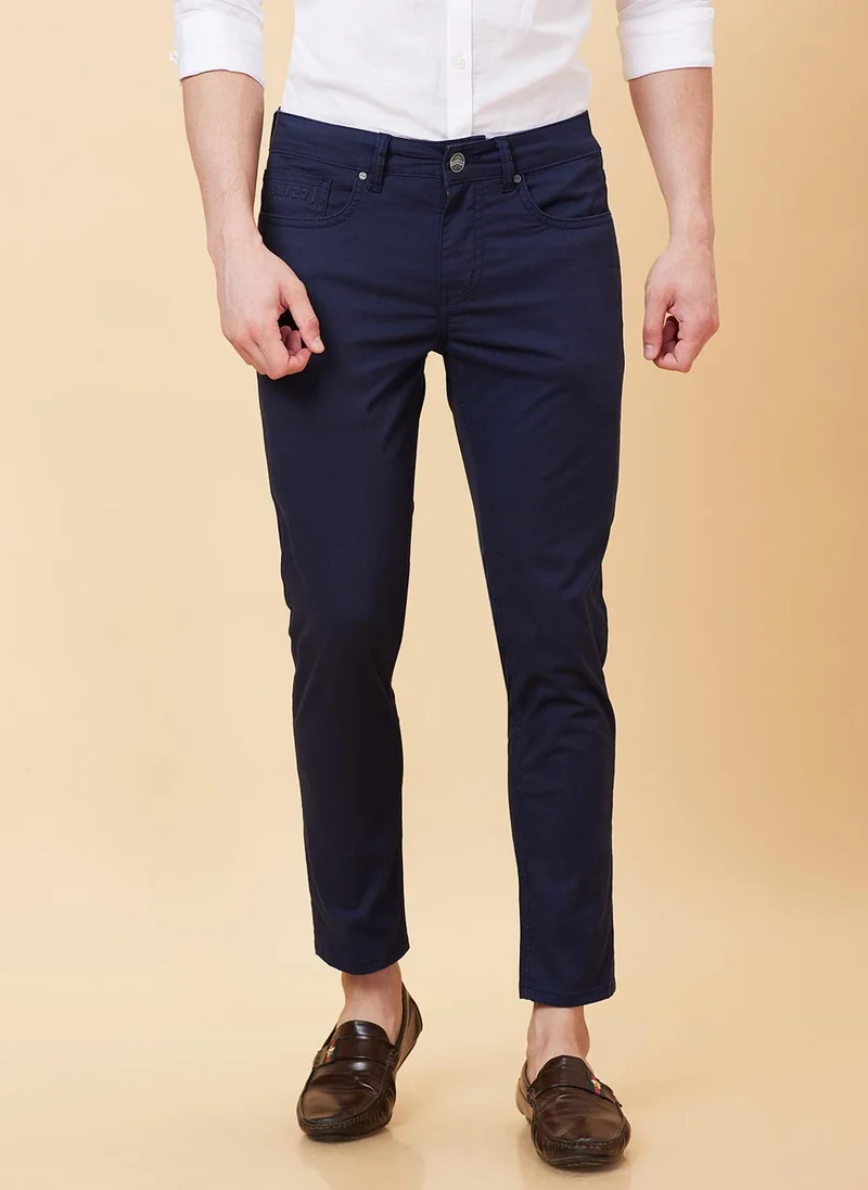 Being Human NAVY Men Slim Fit Mid-Rise Trouser for Men | Best Price UAE