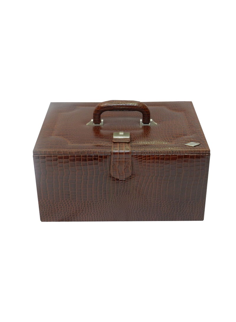 LAVERI LEATHER صندوق ساعات لافيري للرجال والنساء (36 ساعة، أقلام، فتحات خواتم) ، علبة ساعات جلدية فاخرة مع غطاء زجاجي كريستالي، وسادة قابلة للإزالة - Image 4