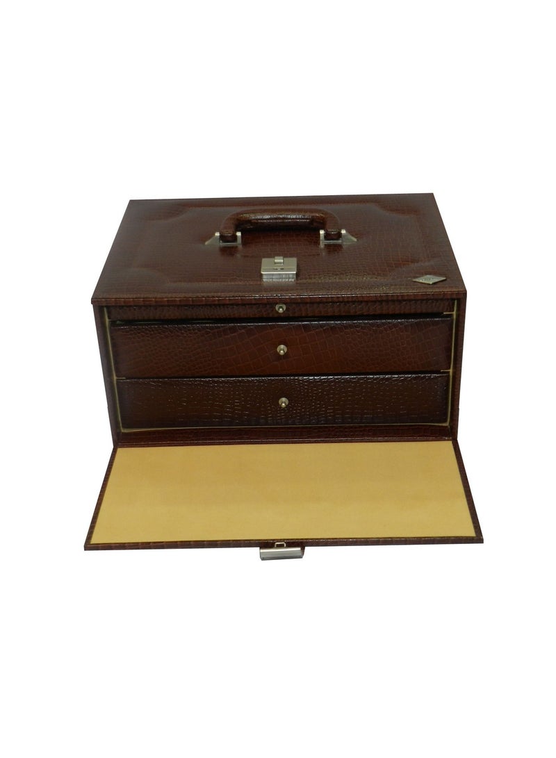 LAVERI LEATHER صندوق ساعات لافيري للرجال والنساء (36 ساعة، أقلام، فتحات خواتم) ، علبة ساعات جلدية فاخرة مع غطاء زجاجي كريستالي، وسادة قابلة للإزالة - Image 5