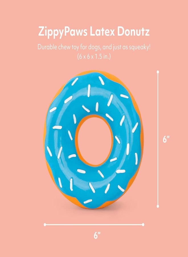 ZippyPaws Latex Donutz, Durable Dog Toy for Interactive Play, No Stuffing - Blueberry - Image 2