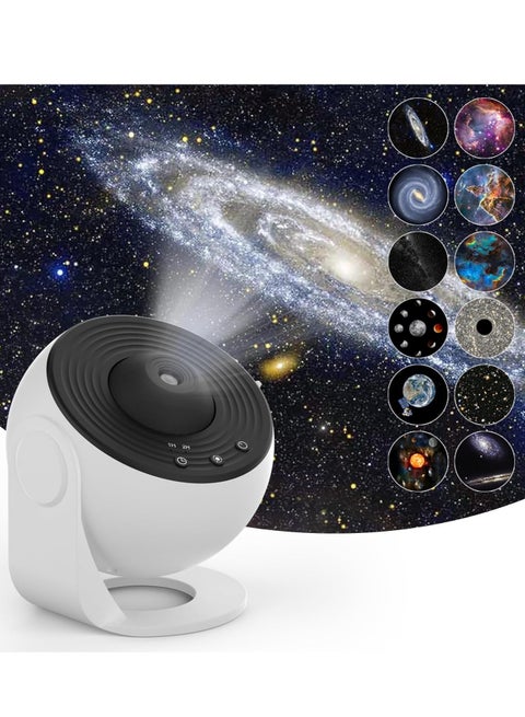 12-in-1 Star Projector Galaxy Light – Rotating Planetarium Night Light with 360° Rotation, Timer, Mute Design for Bedroom, Party & Game Room Atmosphere