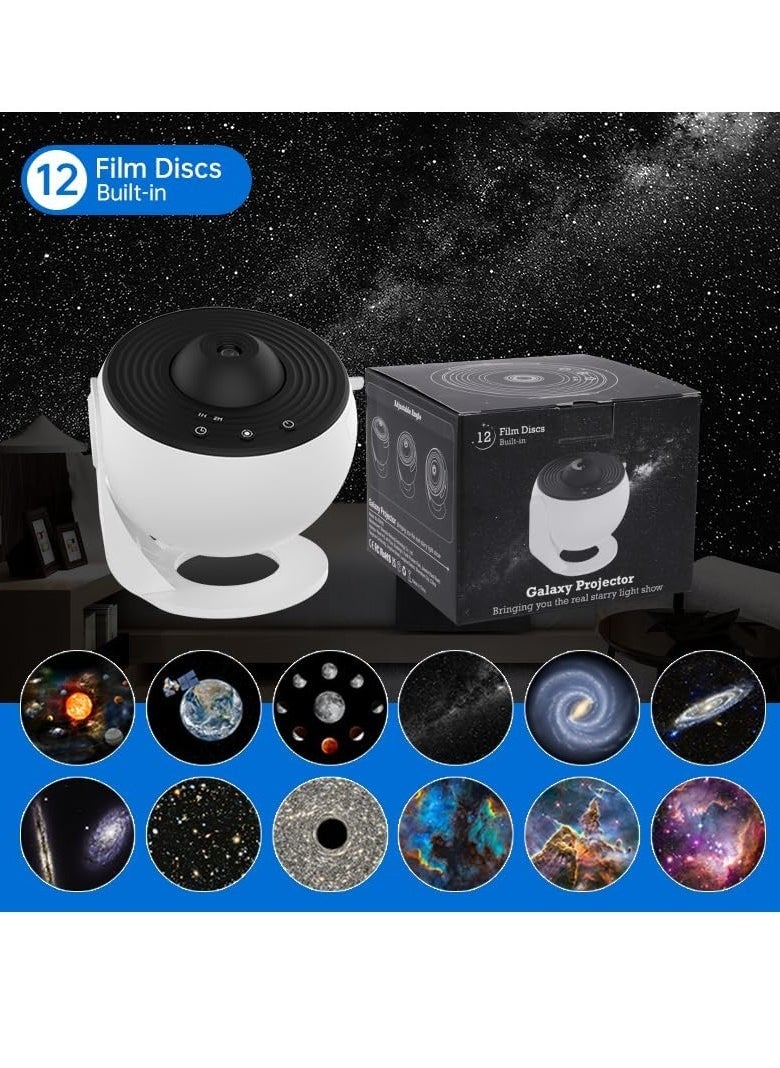 ELTRAZONE - 12-in-1 Star Projector Galaxy Light – Rotating Planetarium Night Light with 360° Rotation, Timer, Mute Design for Bedroom, Party & Game Room Atmosphere - Image 1