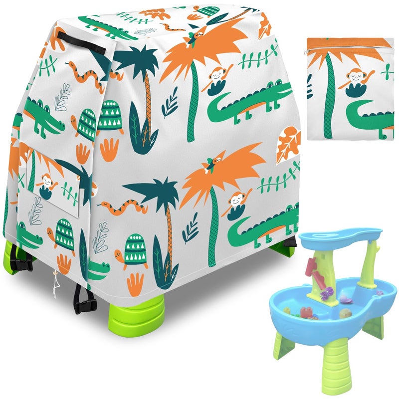 Infowush Kids Water Table Cover for Step 2 Rain Showers Splash Pond Water Table, Outdoor Play Toys Cover for Water Table for Toddlers 1-3 Waterproof Dust Proof Anti-UV-Cover onlyï¼ˆDï¼‰ - Image 1