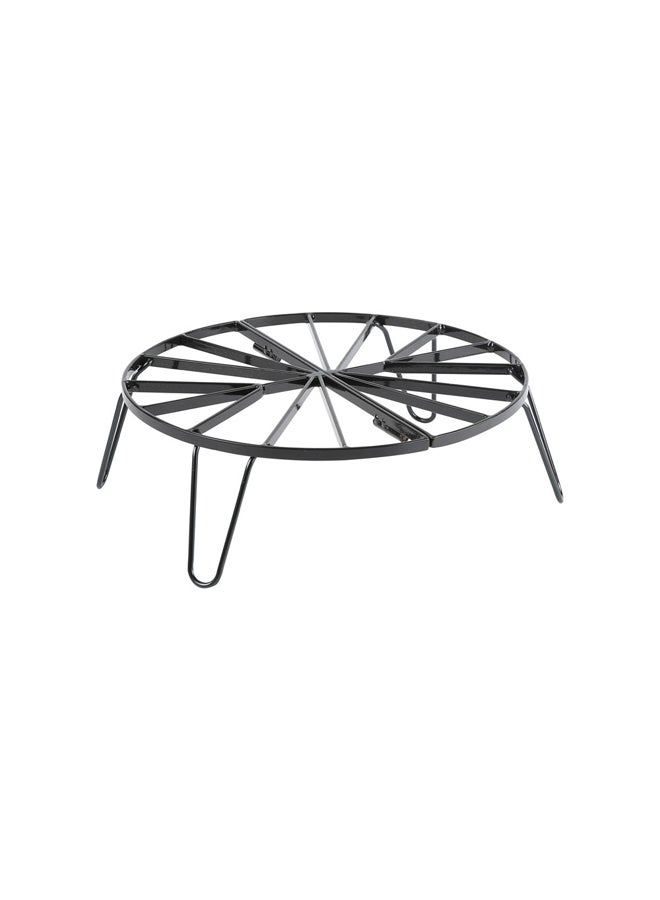 AL SANIDI Round foldable fire stand, Portable mini barbecue charcoal grill for picnics, Black, Size 40 Cm - Image 2