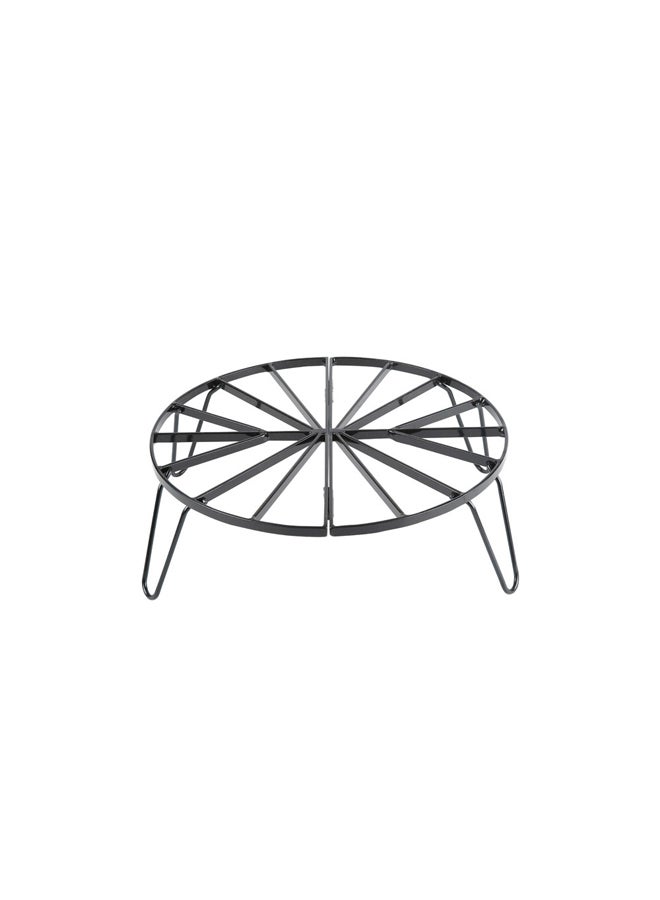 AL SANIDI Round foldable fire stand, Portable mini barbecue charcoal grill for picnics, Black, Size 40 Cm - Image 1