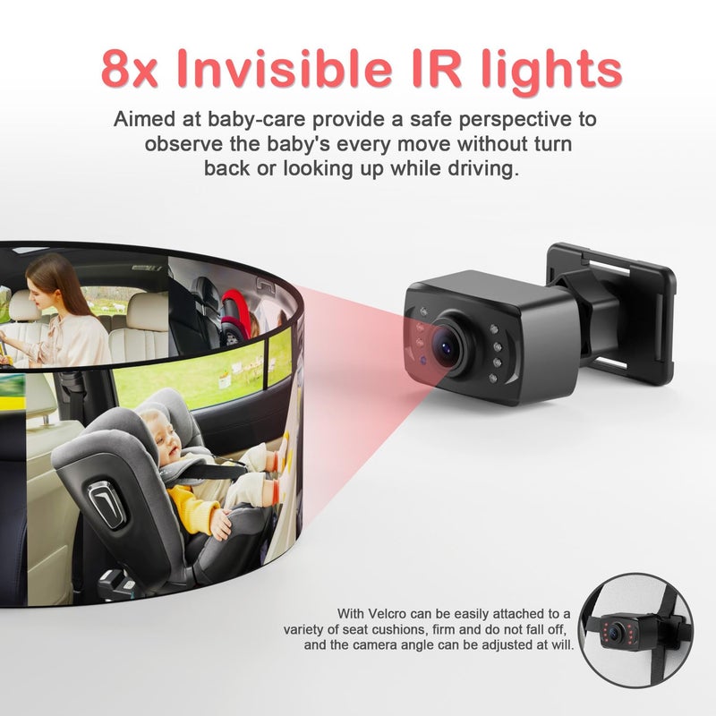 Itomoro Baby Car Camera, 4.3'' 1080P Night Vision Car Baby Mirror with Camera 5 Mins Easy Installation Crystal Clear Wide View for Rear Facing Seat ACZ407 - Image 5