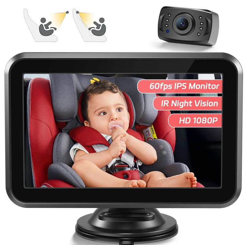 Itomoro Baby Car Camera, 4.3'' 1080P Night Vision Car Baby Mirror with Camera 5 Mins Easy Installation Crystal Clear Wide View for Rear Facing Seat ACZ407 - Image 1