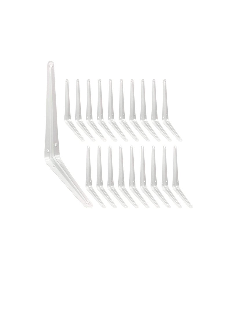 ROBUSTLINE Robustline 24 Pcs White Shelf Brackets 10" x 12" Inch, Heavy Duty L Bracket Corner Brace Support, Metal Joint Angle Bracket for Hanging, Floating Shelves Bracket for Shelf.  - Image 1