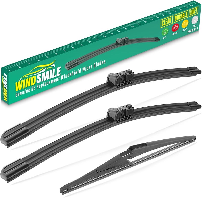 WINDSMILE 26" 19" 12" Windshield Wiper Blades Replacement for Infiniti QX60 2022 2023 2024 2025 QX 60 Premium All Weather Front Rear Wipers Set - OEM Quality (Pack of 3) - Image 1