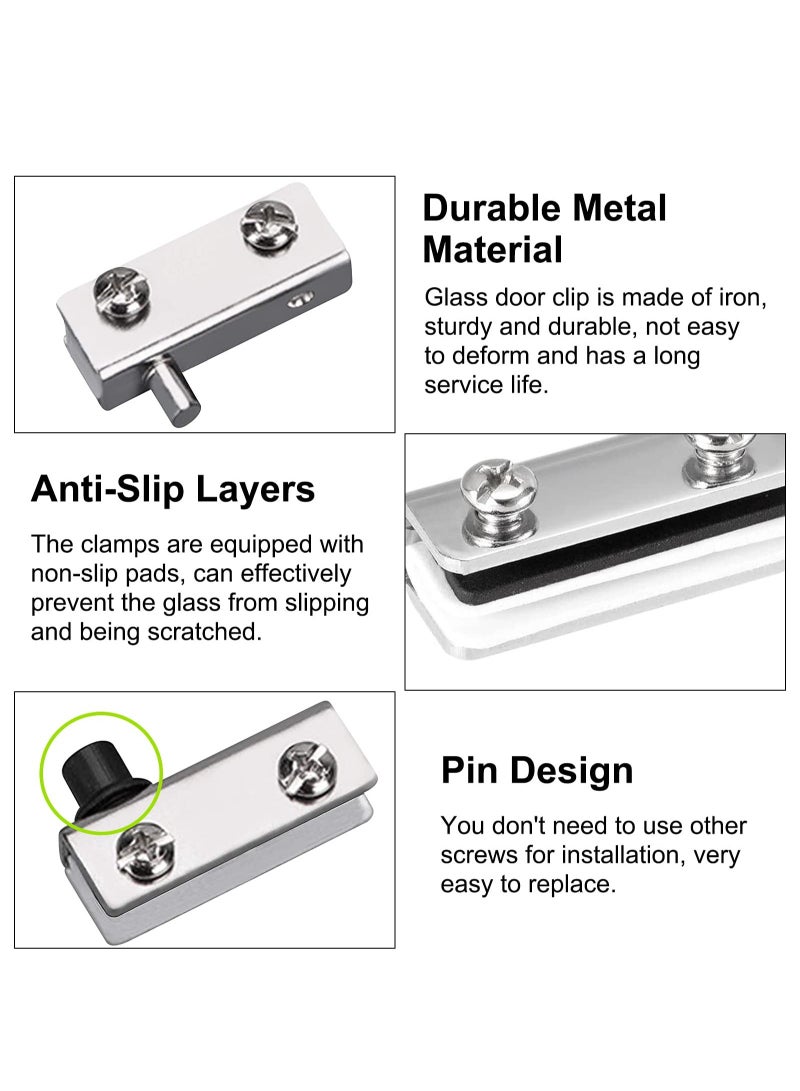 Glass Door Hinge, 8Pcs Iron Glass Door Pivot Hinge, Glass No Drilling Fit for 3-6mm Free-Swinging Glass Door - Image 4