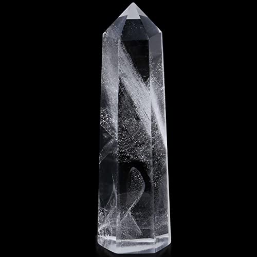 LAIDANLA Clear Quartz Healing Crystals Wands 3.5-4" Polishing Natural Reiki Energy Wand Stone Hexagonal Point Large Crystal Gemstones for Meditation Therapy Crystal Grid Decoration 1Pcs - Image 3