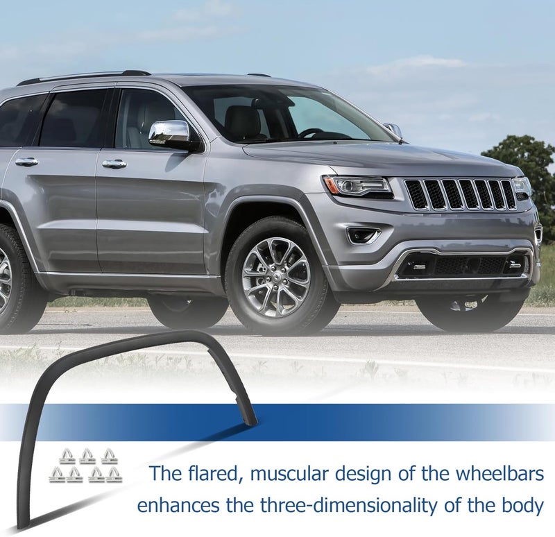 WFLNHB Front Passenger Side Black Wheel Molding Fender Flare for Jeep Grand Cherokee 2011-2017 - Image 2