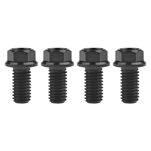 Wanyifa Titanium Hex Small Flange Head Bolt M8 15 20 25 30 35 40 45 50 55 60 65mm x1.25mm for Motorcycle Car Modification Pack of 4 (M8x15mm, Black) - Image 1