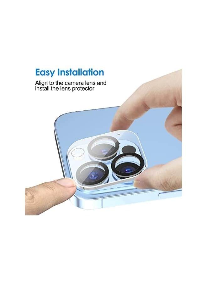 جي تيك واقي عدسة الكاميرا JETech متوافق مع iPhone 13 Pro Max 6.7 بوصة وiPhone 13 Pro 6.1 بوصة، زجاج مقسى 9H، شفاف عالي الدقة، مضاد للخدش، صديق للحافظة، لا يؤثر على اللقطات الليلية، 3 عبوات - Image 4
