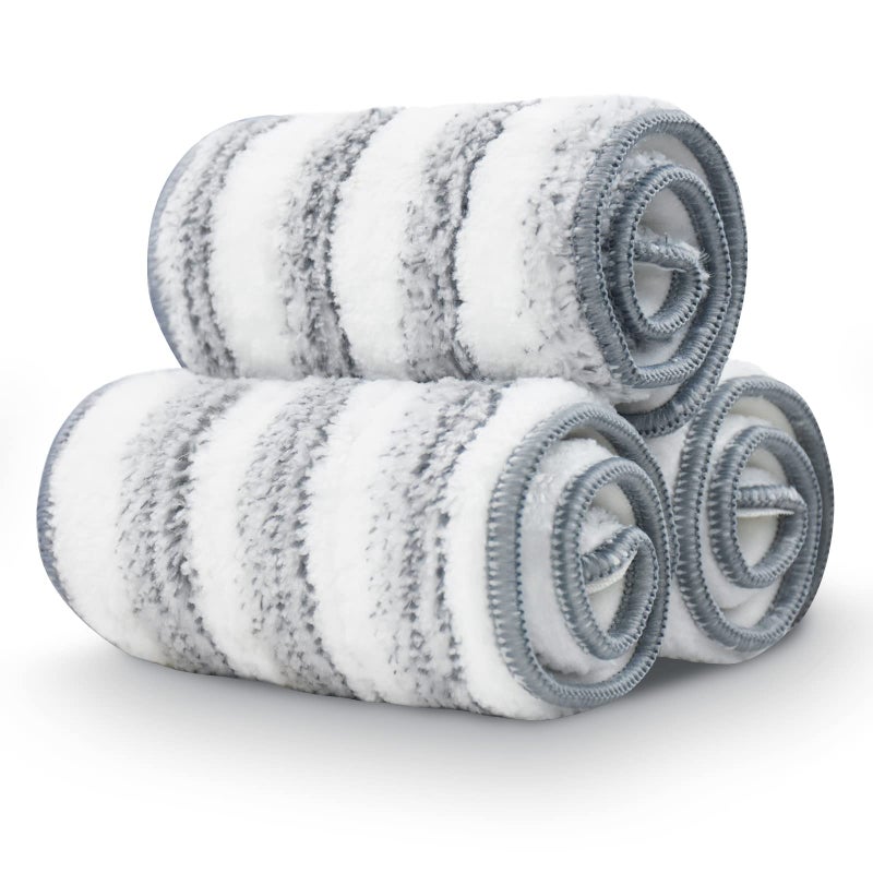 BOSHENG Flat Mop Pads Mop Replacement Pads Stronger Absorbent Microfiber Mop Pads Machine Washable Pads Refill 3 Packs