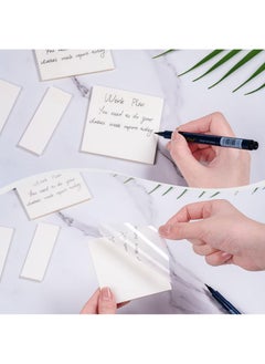 Sweet seven 14-Pack Translucent Sticky Notes: See-Through Clear Sticky Notes for Studying, Reading, and Annotating - Waterproof, Self-Adhesive Pads in 3 Sizes (3x3, 3x2, 3x1 Inch)  - Image 4