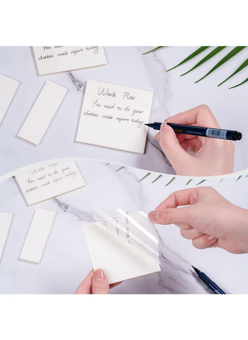 Sweet seven - 14-Pack Translucent Sticky Notes: See-Through Clear Sticky Notes for Studying, Reading, and Annotating - Waterproof, Self-Adhesive Pads in 3 Sizes (3x3, 3x2, 3x1 Inch) - Image 1