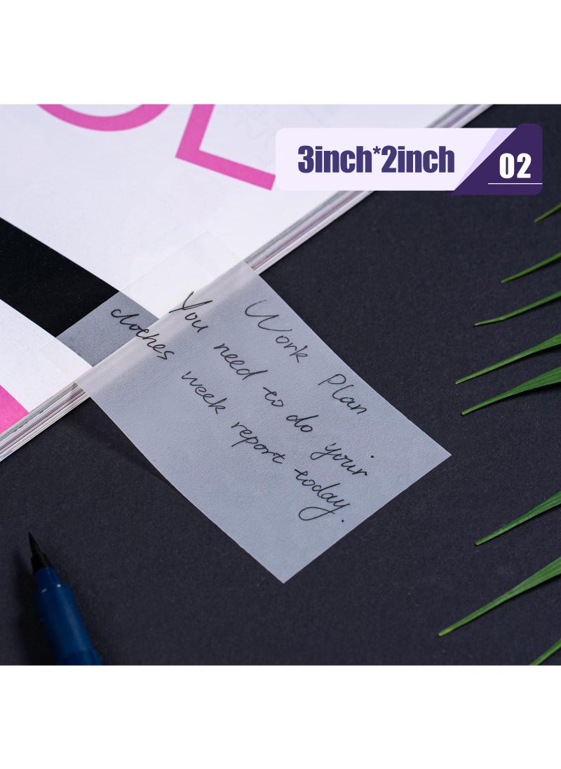 Sweet seven - 14-Pack Translucent Sticky Notes: See-Through Clear Sticky Notes for Studying, Reading, and Annotating - Waterproof, Self-Adhesive Pads in 3 Sizes (3x3, 3x2, 3x1 Inch) - Image 1
