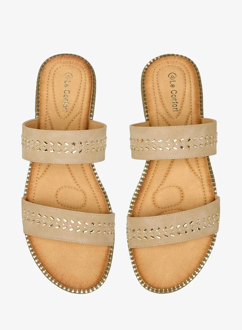 لو كونفورت Women Studded Slide Sandals