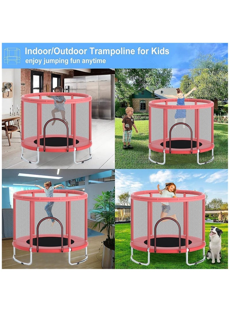 EHOME - Trampoline for Kids, Safety Enclosure Net and Basketball Hoop Toddler Trampoline, Indoor Outdoor Trampoline for Toddlers, Gifts for Children, Support 200KG - Image 1