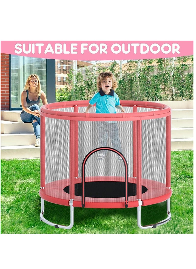 EHOME - Trampoline for Kids, Safety Enclosure Net and Basketball Hoop Toddler Trampoline, Indoor Outdoor Trampoline for Toddlers, Gifts for Children, Support 200KG - Image 1