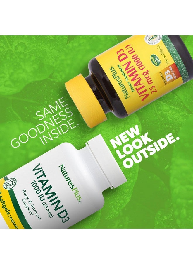 Natures Plus Vitamin D3 (Cholecalciferol) - 1000 iu, 180 Softgels - Nutritional Support for Healthy Bones & Immune System Support - Bioavailable Active Form - Gluten-Free - 180 Servings - Image 2