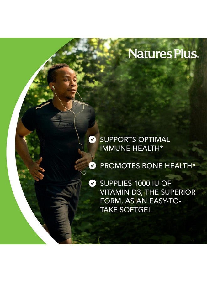 Natures Plus Vitamin D3 (Cholecalciferol) - 1000 iu, 180 Softgels - Nutritional Support for Healthy Bones & Immune System Support - Bioavailable Active Form - Gluten-Free - 180 Servings - Image 4