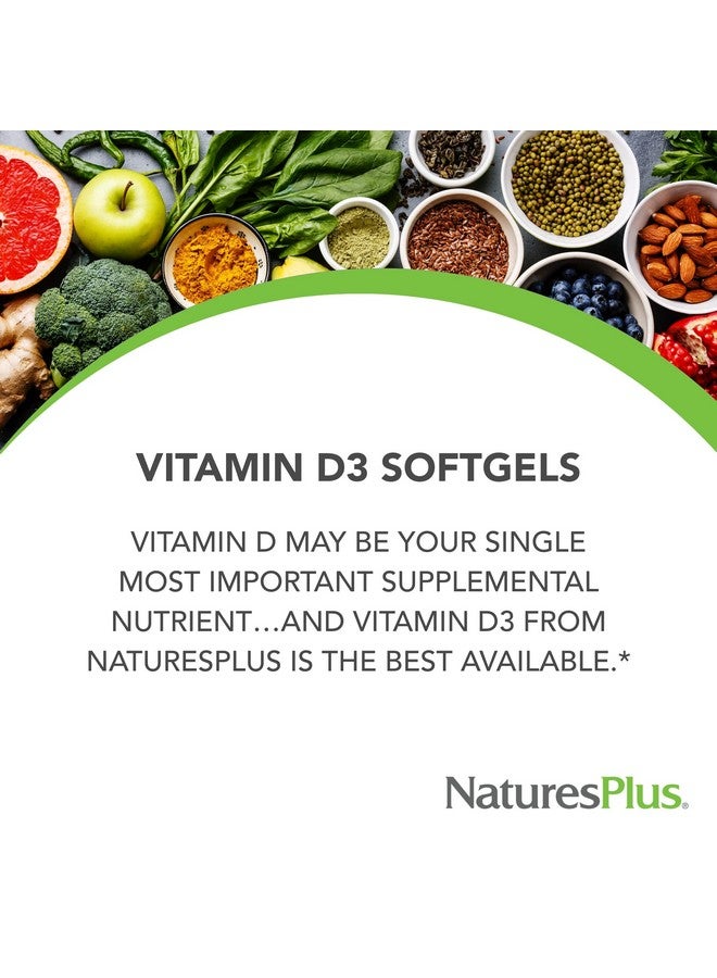 Natures Plus Vitamin D3 (Cholecalciferol) - 1000 iu, 180 Softgels - Nutritional Support for Healthy Bones & Immune System Support - Bioavailable Active Form - Gluten-Free - 180 Servings - Image 3