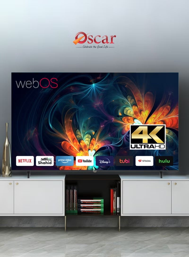 أوسكار تلفزيون أوسكار (Oscar) الذكي 50 بوصة بدقة UHD 4K ونظام WebOS | تصميم بدون إطار، شاشة Full HD، تقنيتا Miracast وApple AirPlay مدمجتان، متوافق مع Apple Home، يدعم اللغتين العربية والإنجليزية، تلفزيون بحواف نحيفة - - Image 1
