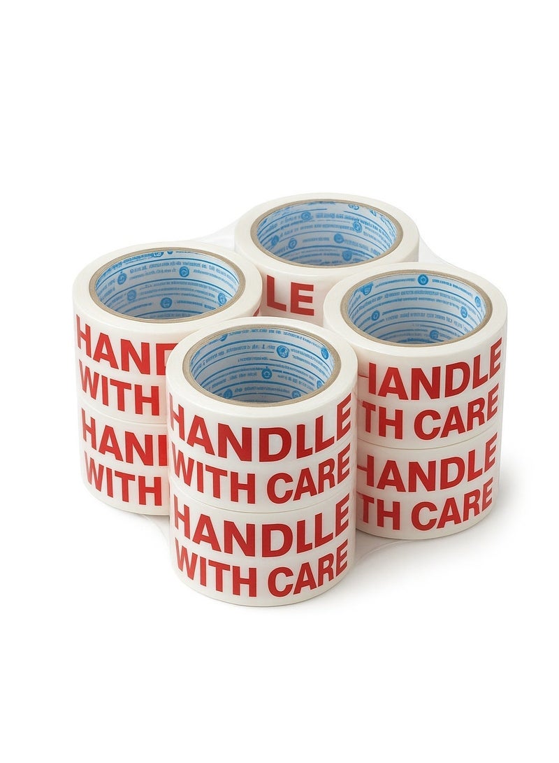 أوليمبيا شريط أوليمبيا® الهش بعرض 48 مم وطول 50 ياردة، شريط تحذيري متين 'تعامل بحذر' للتعبئة والشحن والنقل. (عبوة من 4) - Image 2