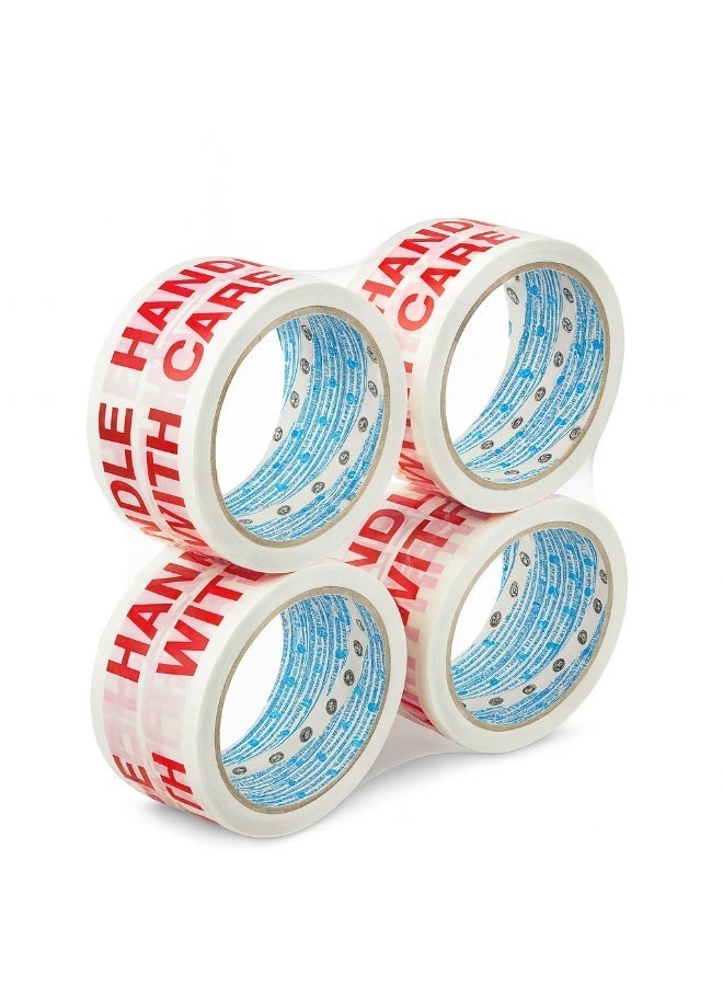 أوليمبيا شريط أوليمبيا® الهش بعرض 48 مم وطول 50 ياردة، شريط تحذيري متين 'تعامل بحذر' للتعبئة والشحن والنقل. (عبوة من 4) - Image 1