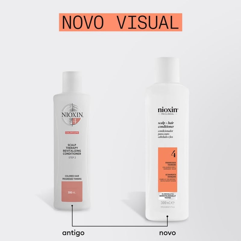 Nioxin System 4 Scalp + Hair Conditioner  Hair Thickening Conditioner for Coloured Dry and Damaged hair with Progressed Thinning  with Biotin and Niacinamide 300ml - Image 1