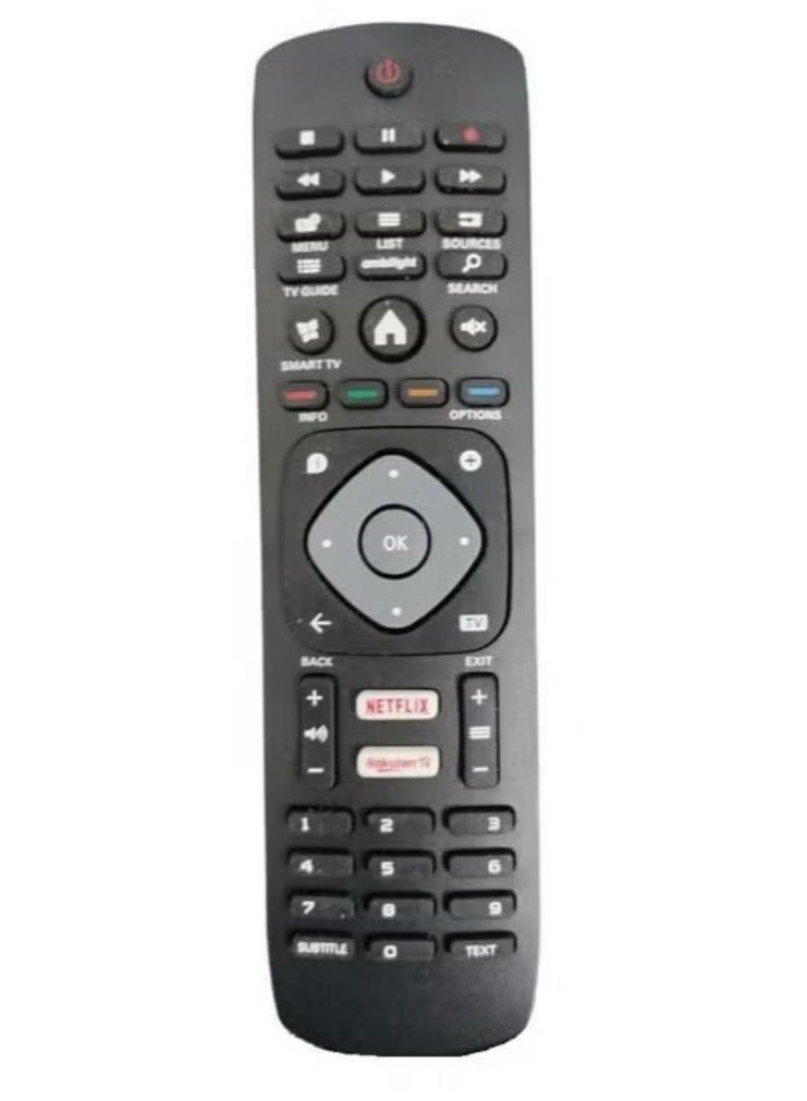 جهاز التحكم عن بعد لتلفزيون Philips | جهاز التحكم عن بعد العالمي لتلفزيون Philips Smart LED LCD مع أزرار مفاتيح Netflix وRakuten TV - Image 1