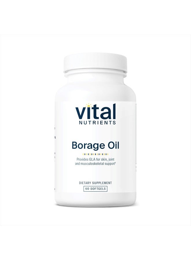 Vital Nutrients Borage Oil - High Dose of GLA, Essential Omega 6 Fatty Acid - Cartilage, Joint, and Nerve Support - 60 Softgels - Image 1