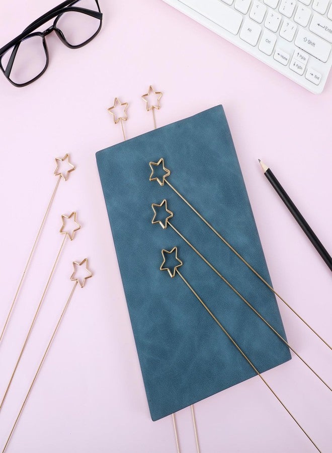 Shimmeroo 20Pcs Star Picture Holders for Centerpieces,Gift Card Bouquet Flower Card Holder Stick Place Photo Centerpieces for Table Flower Arrangement Valentine's Day(Gold - Image 4