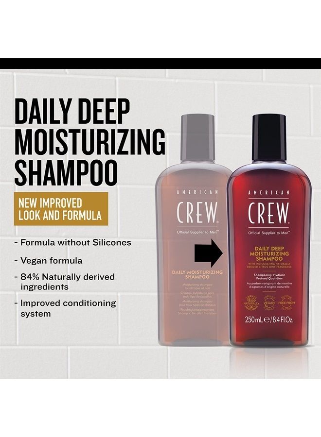 AMERICAN CREW Shampoo for Men by American Crew, Daily Deep Moisturizer, Naturally Derived, Vegan Formula, Citrus Mint Fragrance, 8.45 Fl Oz - Image 2