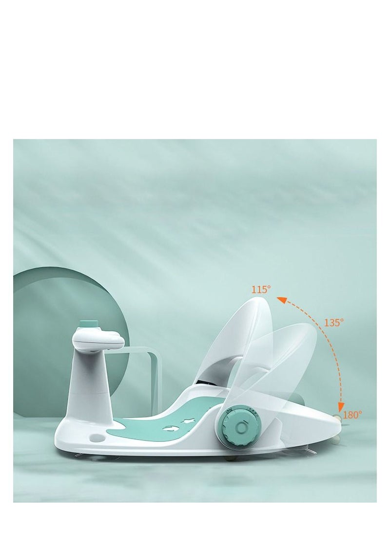 Baby Bath Seat With Shower , Infants Bathtub Seats, Sit up Shower's Chair for Baby 6 To 36 Months , Non-Slip Soft Mat, Secure Suction Cups