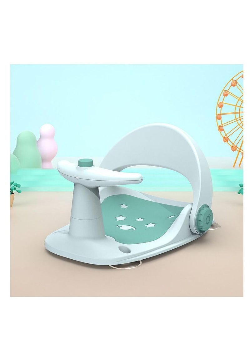 Baby Bath Seat With Shower , Infants Bathtub Seats, Sit up Shower's Chair for Baby 6 To 36 Months , Non-Slip Soft Mat, Secure Suction Cups