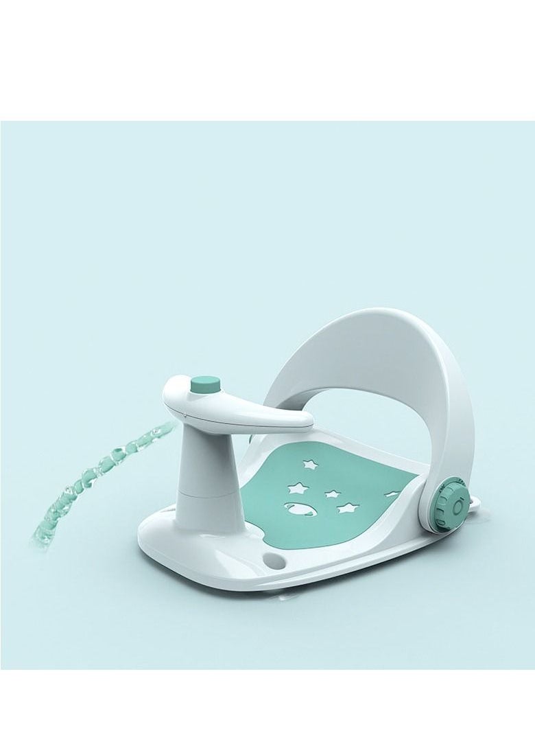 Baby Bath Seat With Shower , Infants Bathtub Seats, Sit up Shower's Chair for Baby 6 To 36 Months , Non-Slip Soft Mat, Secure Suction Cups