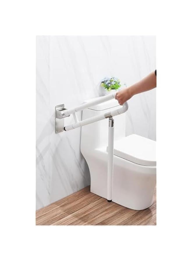 HOOKOR Toilet Grab Bar Bathroom Handrail Handicap Grab Bars Rails, Stainless Steel Auxiliary Tub Safety Handle Anti-Slip Flip Shower Grab Bars Home Health Care Equipment  - Image 3