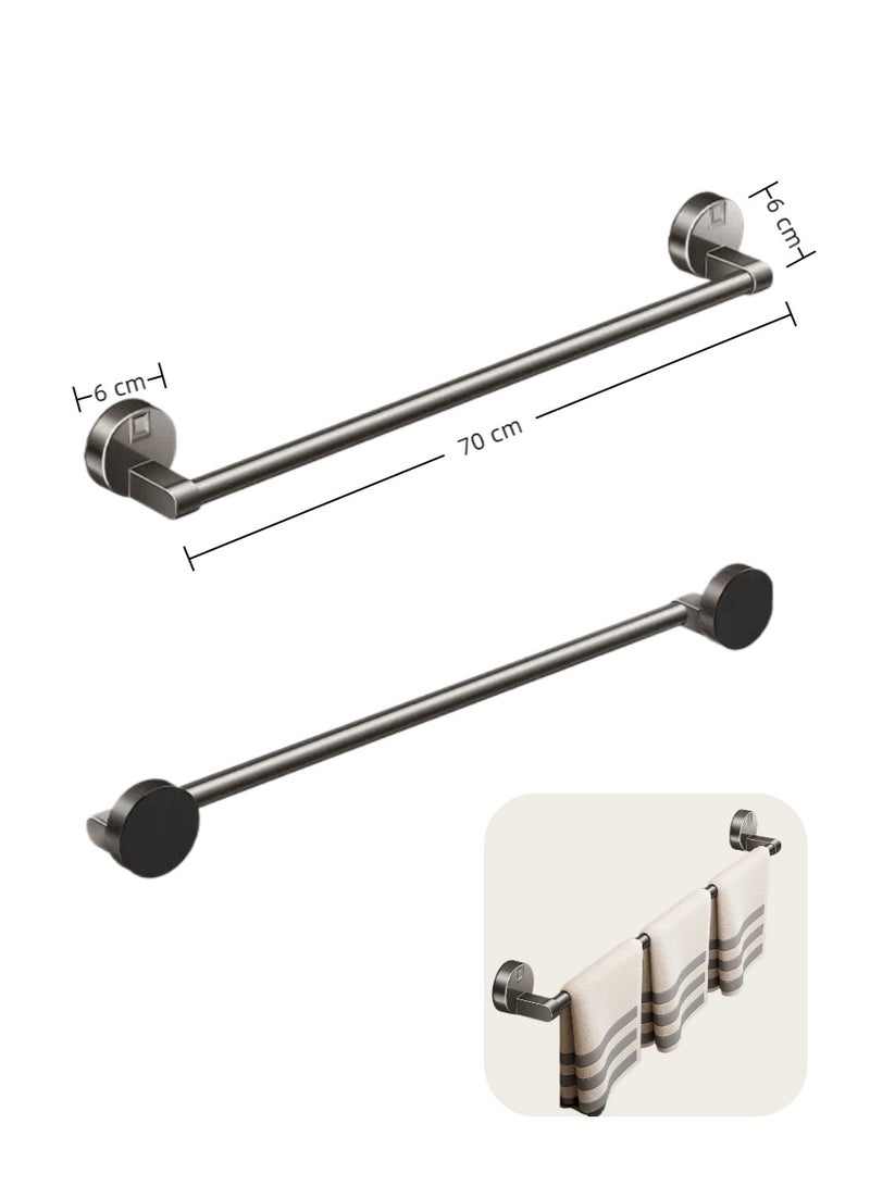 Anti-Rust Aluminum Suction Cup Towel Bar, 70cm No Drill Multipurpose Wall Mounted Towel Rack, Towel Holder for Bathroom, Kitchen, Bedroom - Image 1